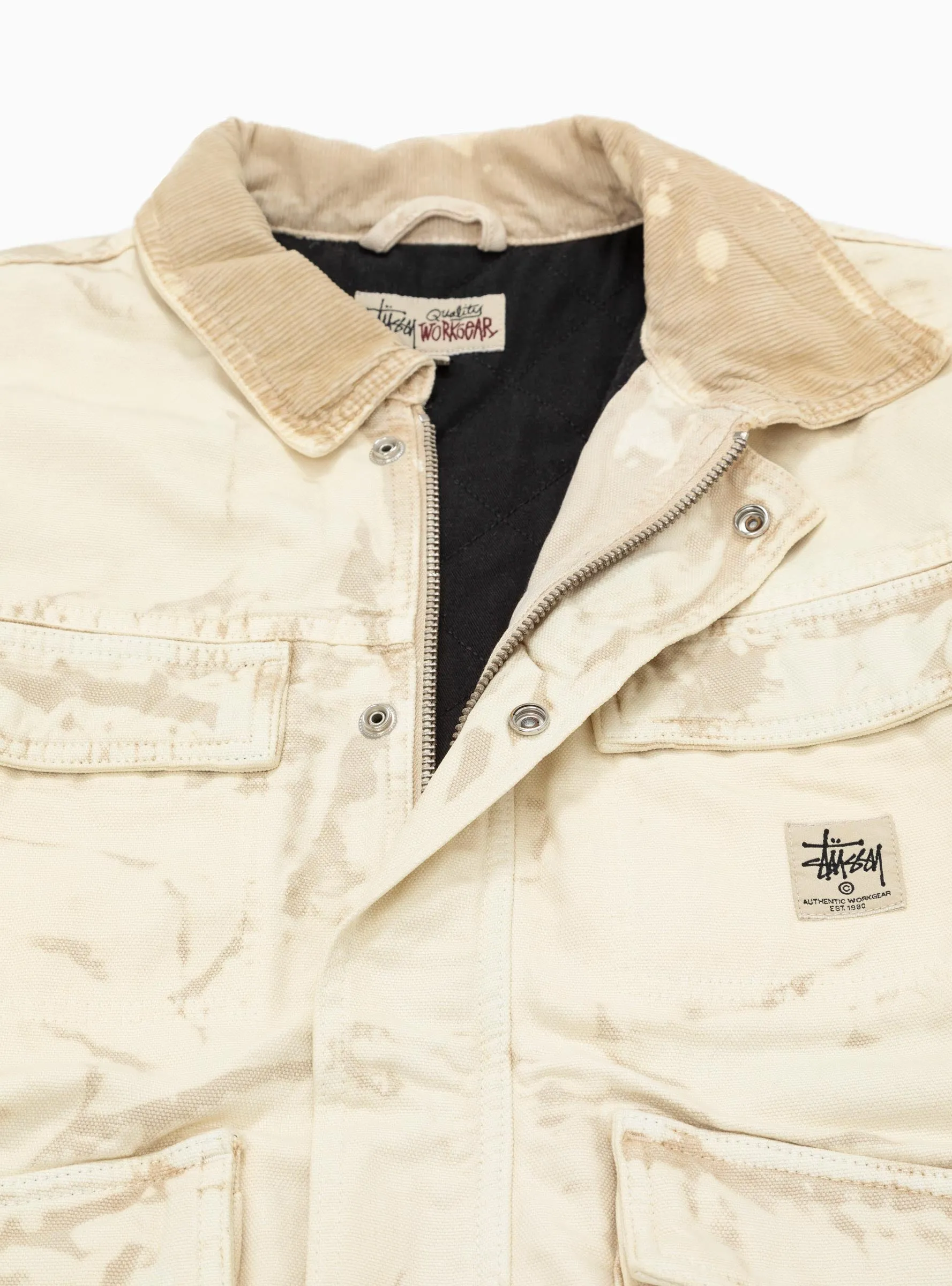 Distressed Canvas Shop Jacket Khaki