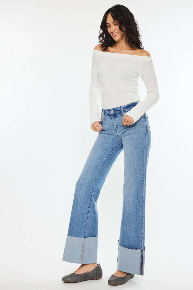 Emma Mid Rise Wide Leg Jeans