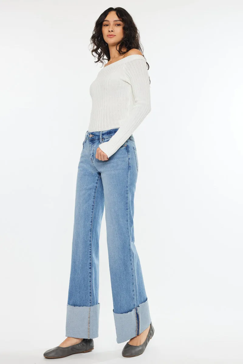 Emma Mid Rise Wide Leg Jeans