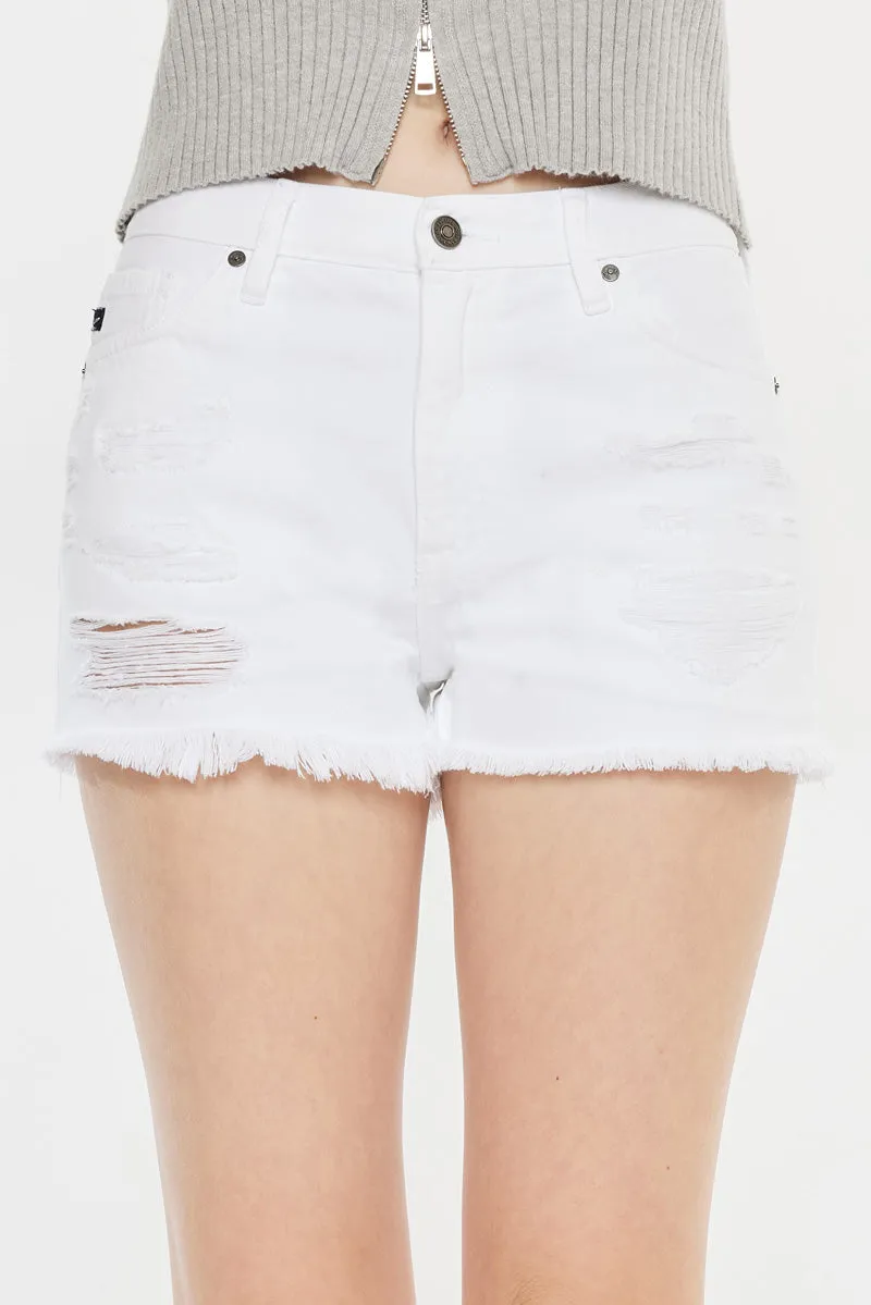 Ethel High Rise Distressed Shorts