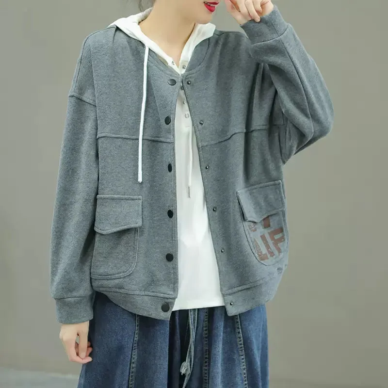 Fashion Autumn Casual Loose Cotton Jacket