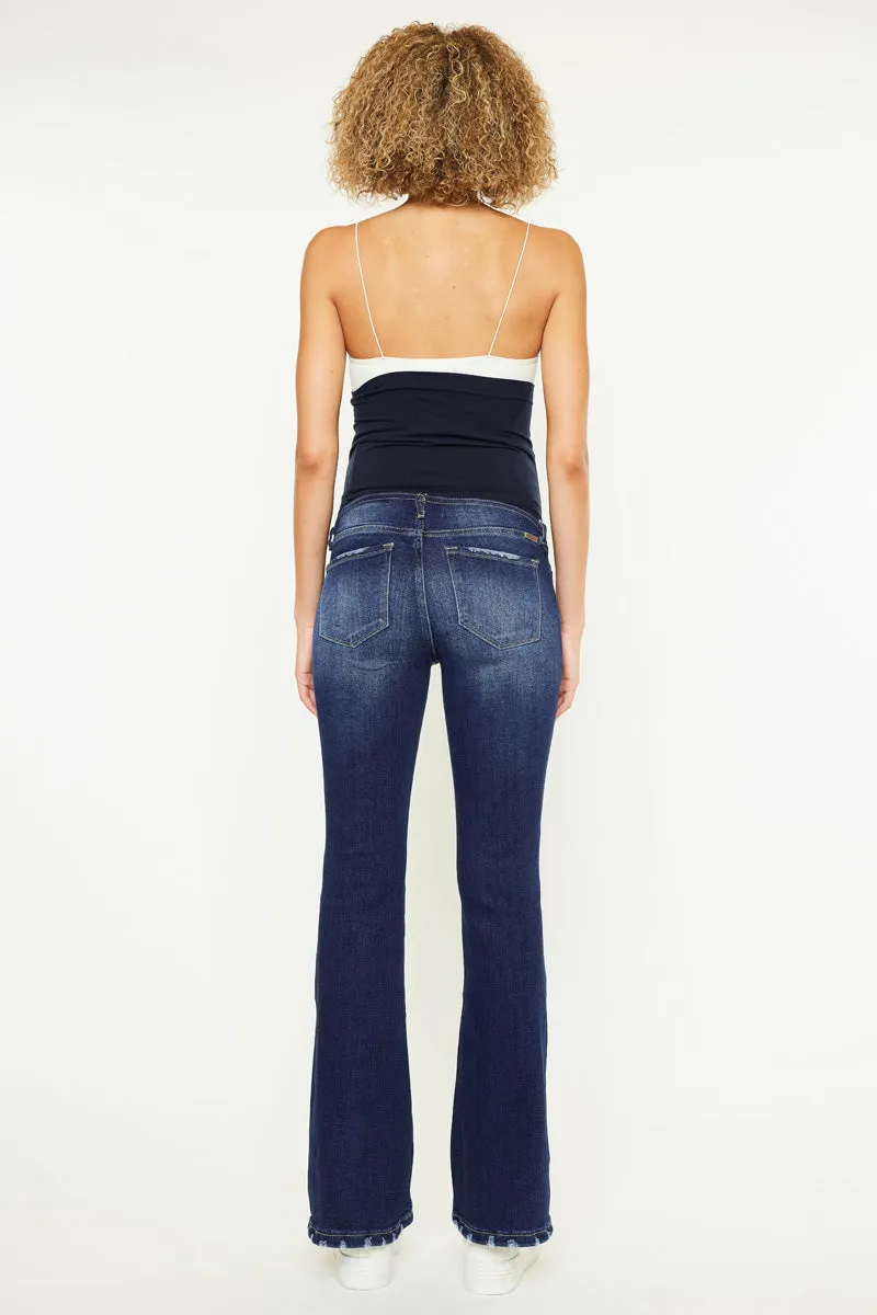 Fidely Maternity Patched Flare Jeans