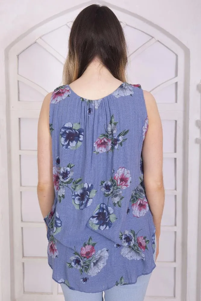 Floral Print Cotton Top