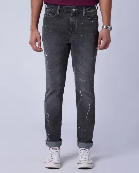 Graffiti Grey Splatter Stretch Jeans