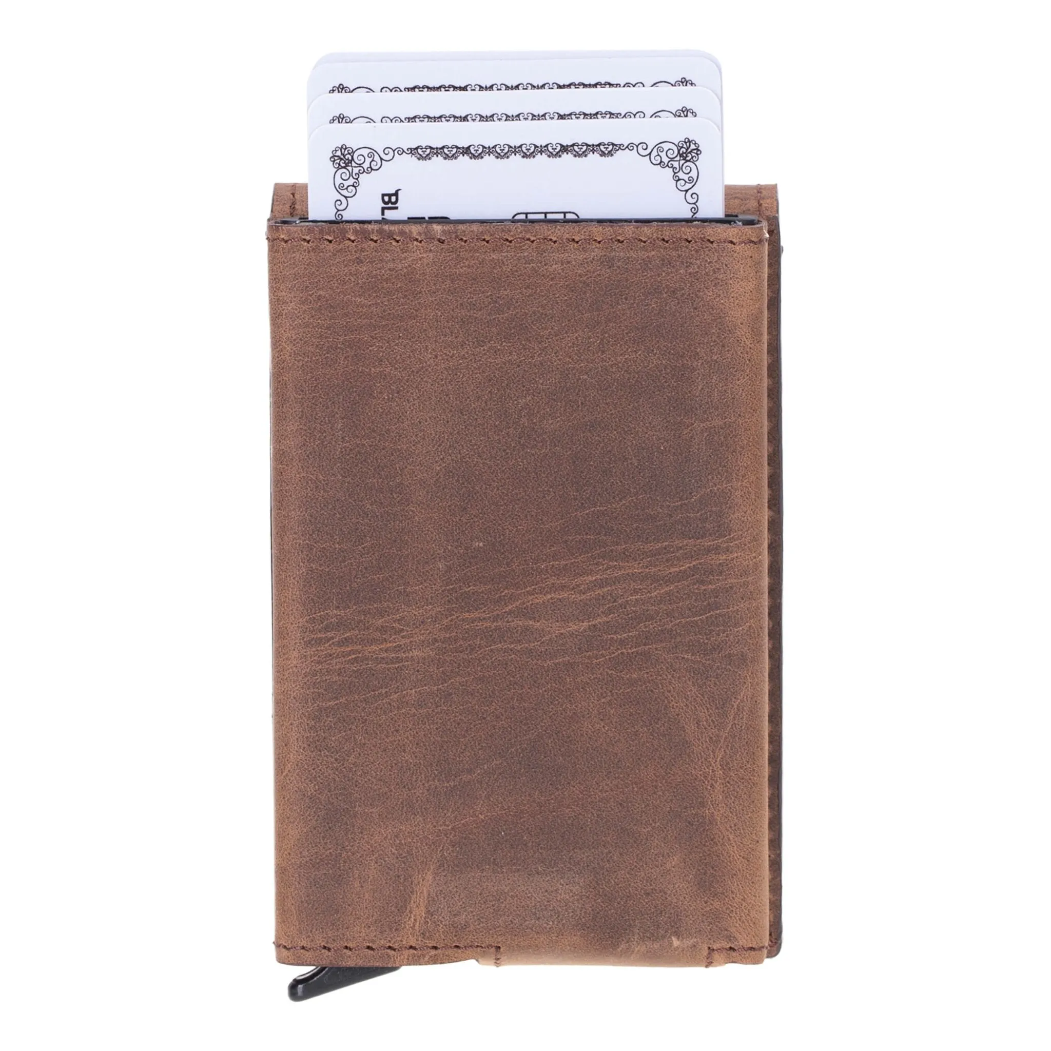 Premium Distressed Coffee Brown Grant Card Holder Wallet