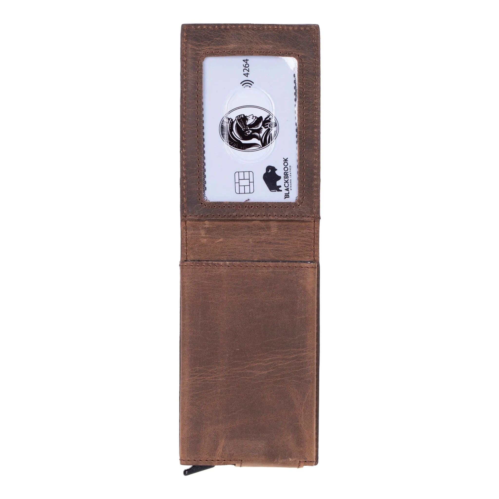 Premium Distressed Coffee Brown Grant Card Holder Wallet