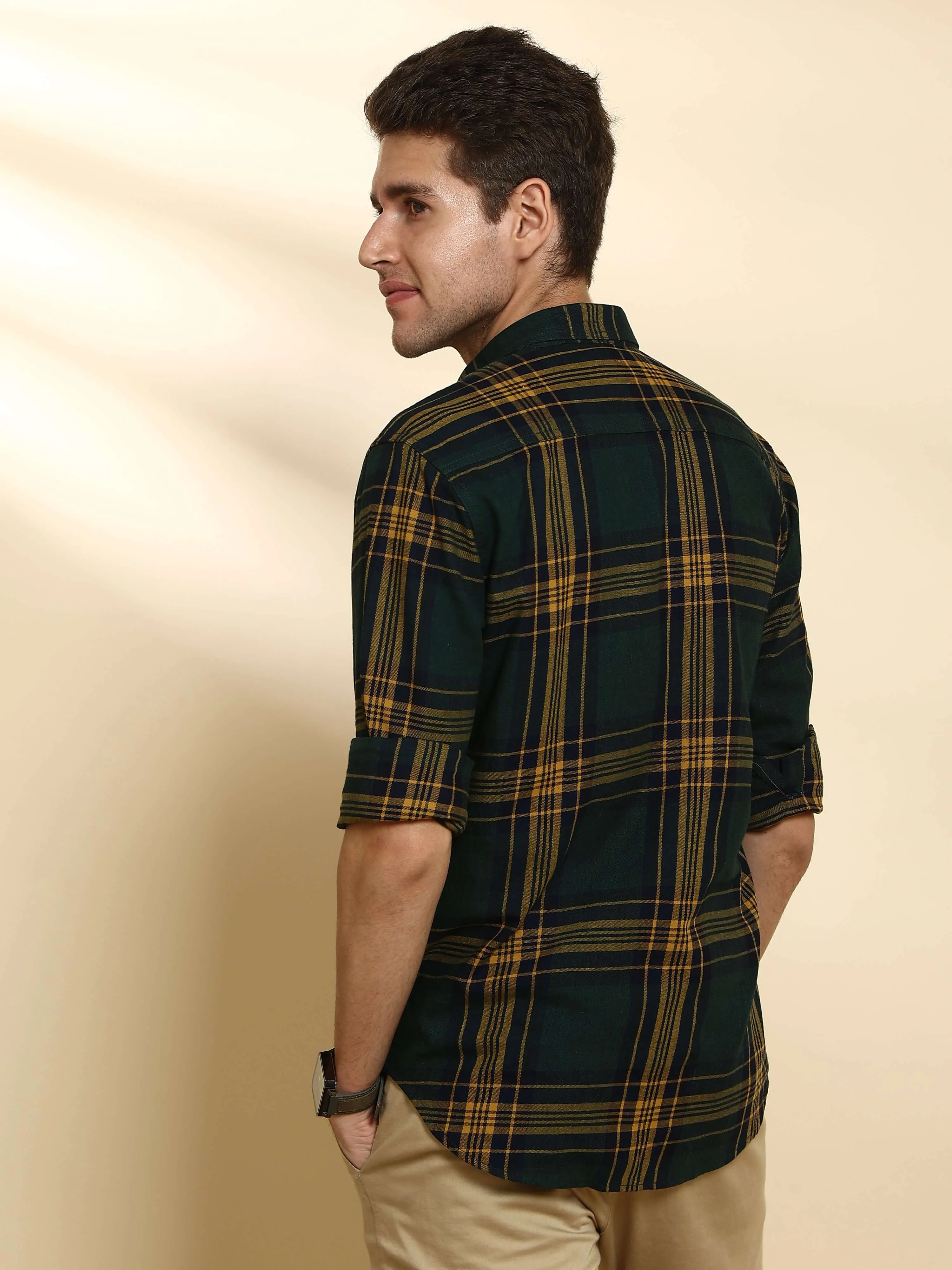 Green Check Full Sleeve Casual shirt