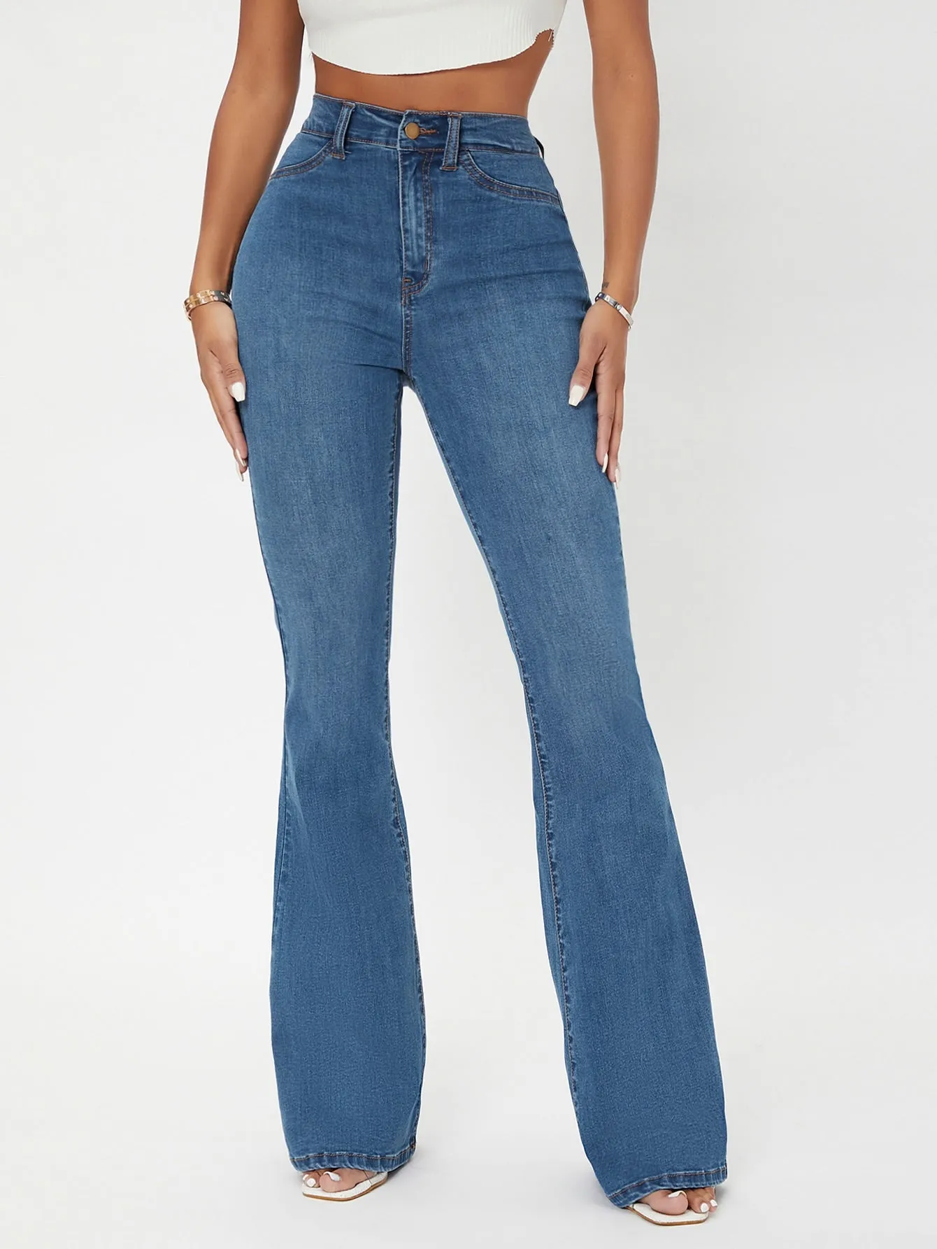 High Waist Flare Leg Jeans