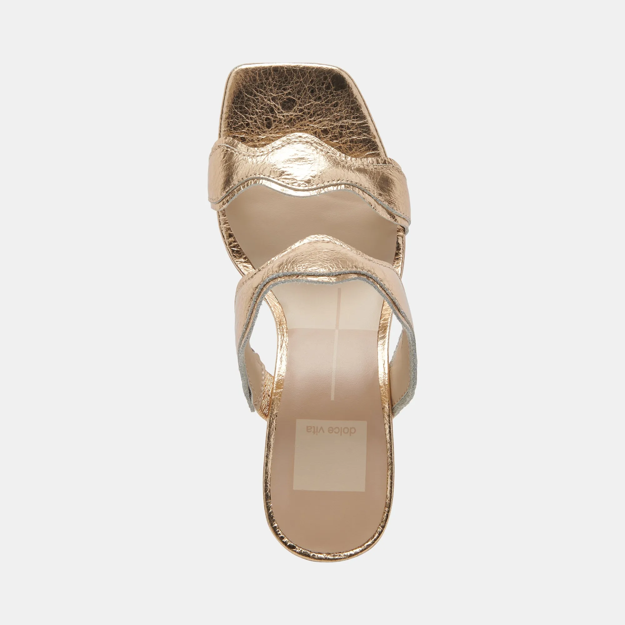 ILVA HEELS GOLD DISTRESSED LEATHER