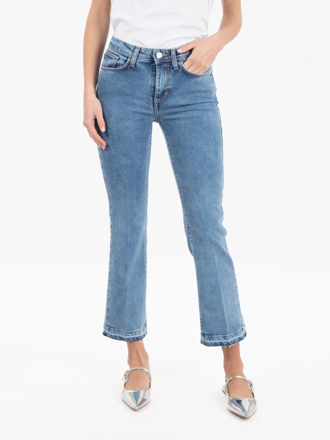 Jeans flare Jen denim medio