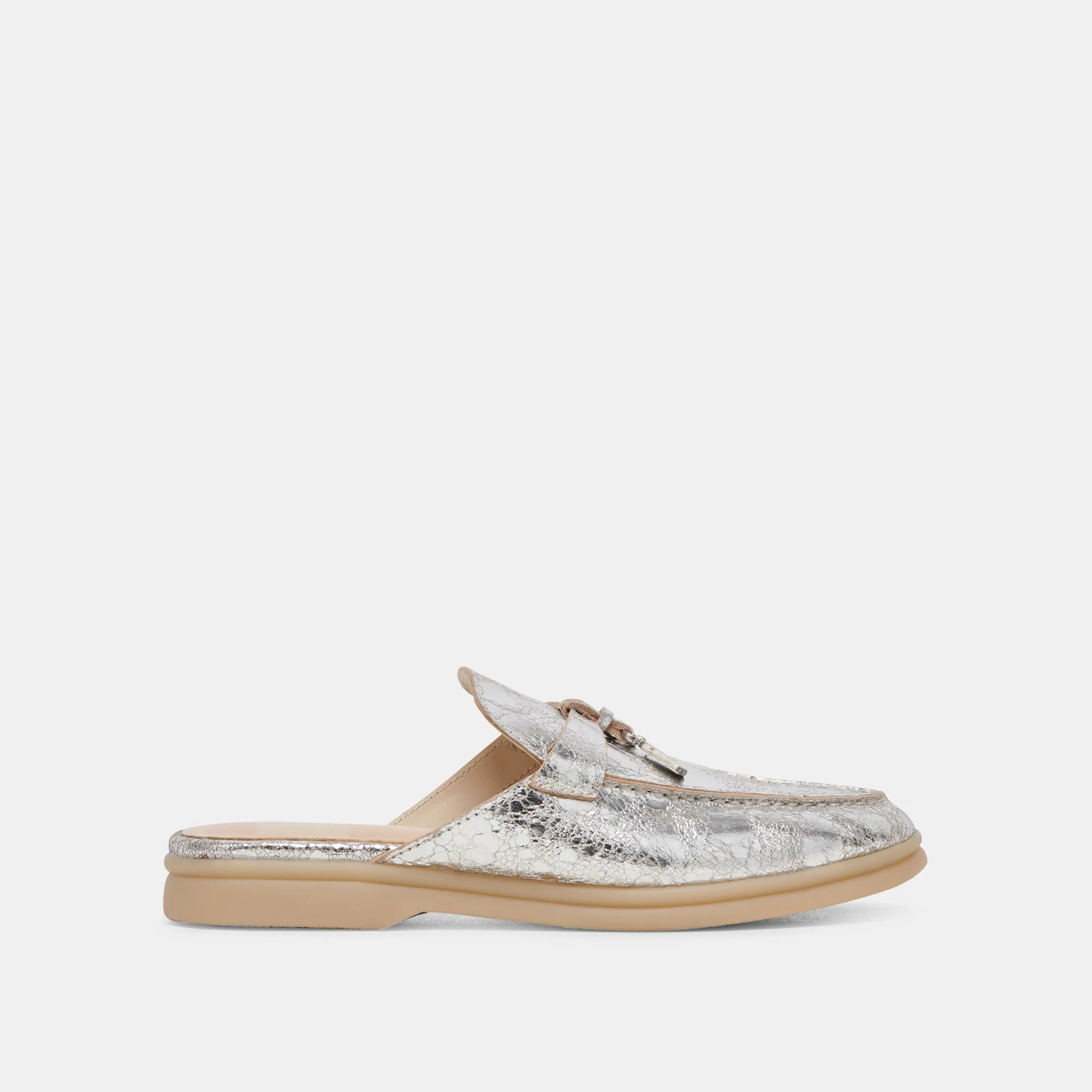 LASAIL FLATS SILVER DISTRESSED LEATHER