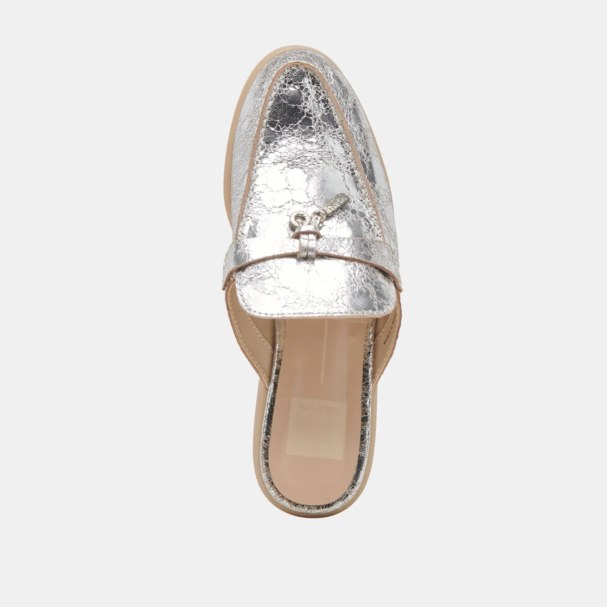 LASAIL FLATS SILVER DISTRESSED LEATHER