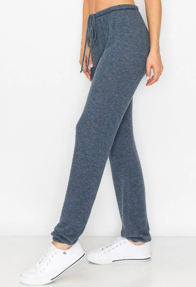 Lounge comfy and cozy pants with elastic drawstring pants with elastic at ankles