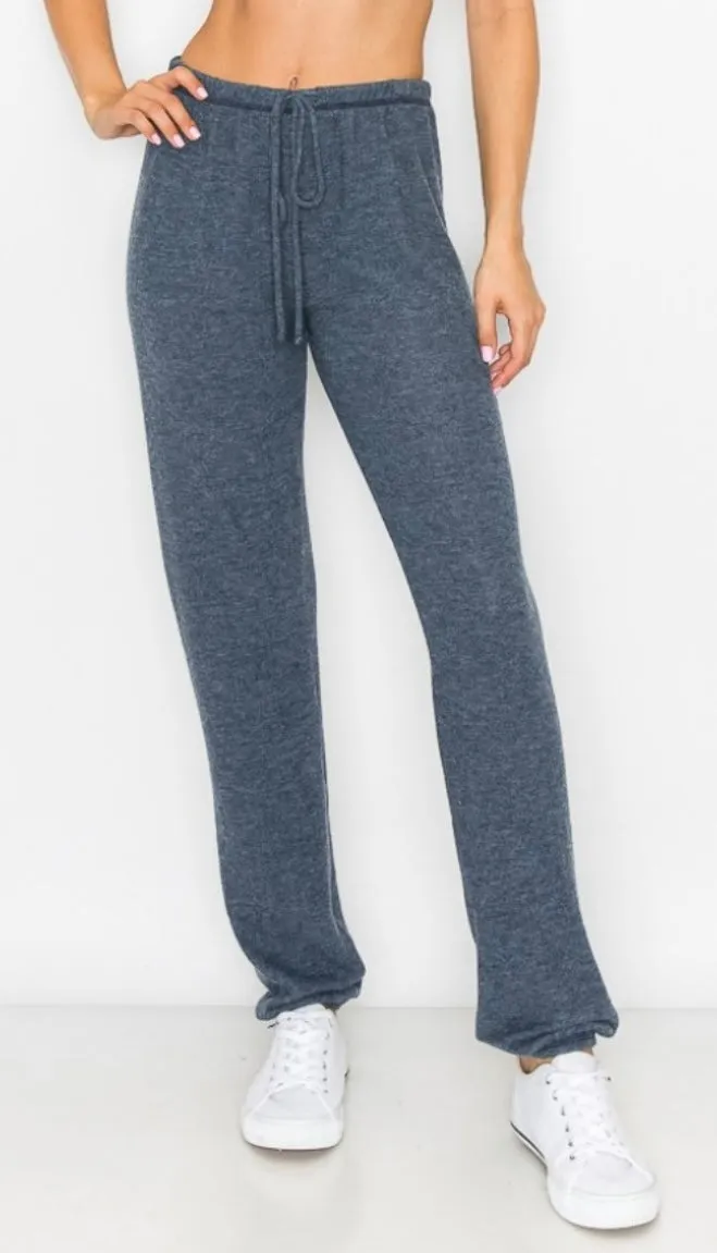 Lounge comfy and cozy pants with elastic drawstring pants with elastic at ankles