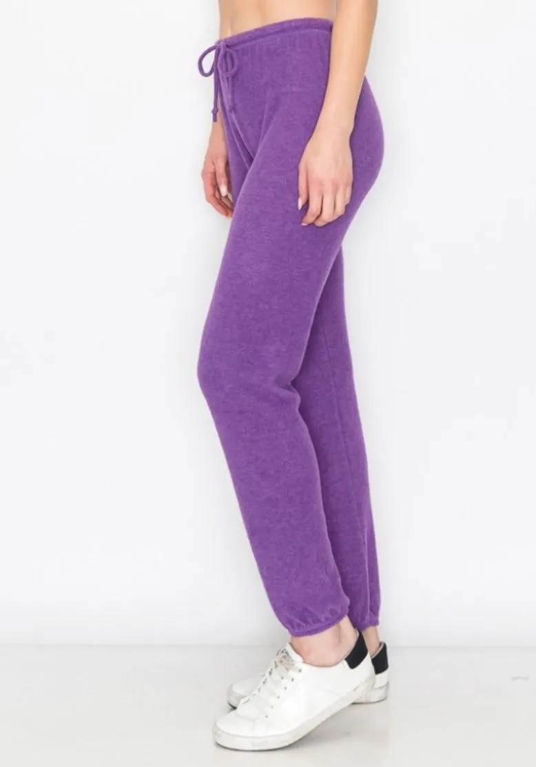 Lounge comfy and cozy pants with elastic drawstring pants with elastic at ankles- H. Navy