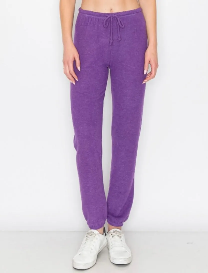 Lounge comfy and cozy pants with elastic drawstring pants with elastic at ankles- H. Navy