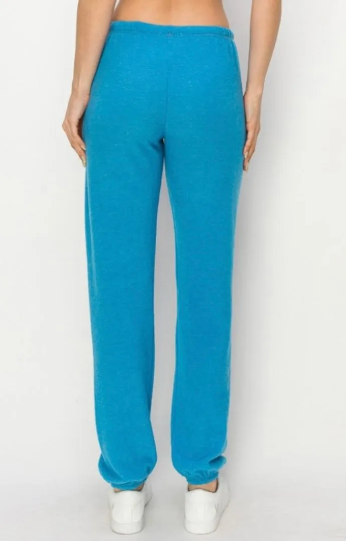 Lounge comfy and cozy pants with elastic drawstring pants with elastic at ankles- H. Purple