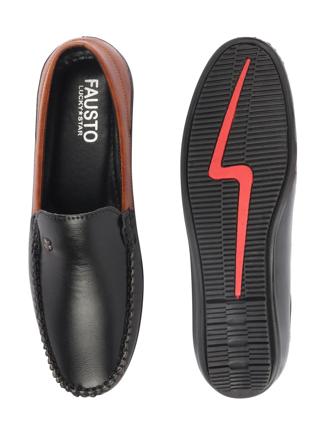 Men Black Casual Slip-On Loafers