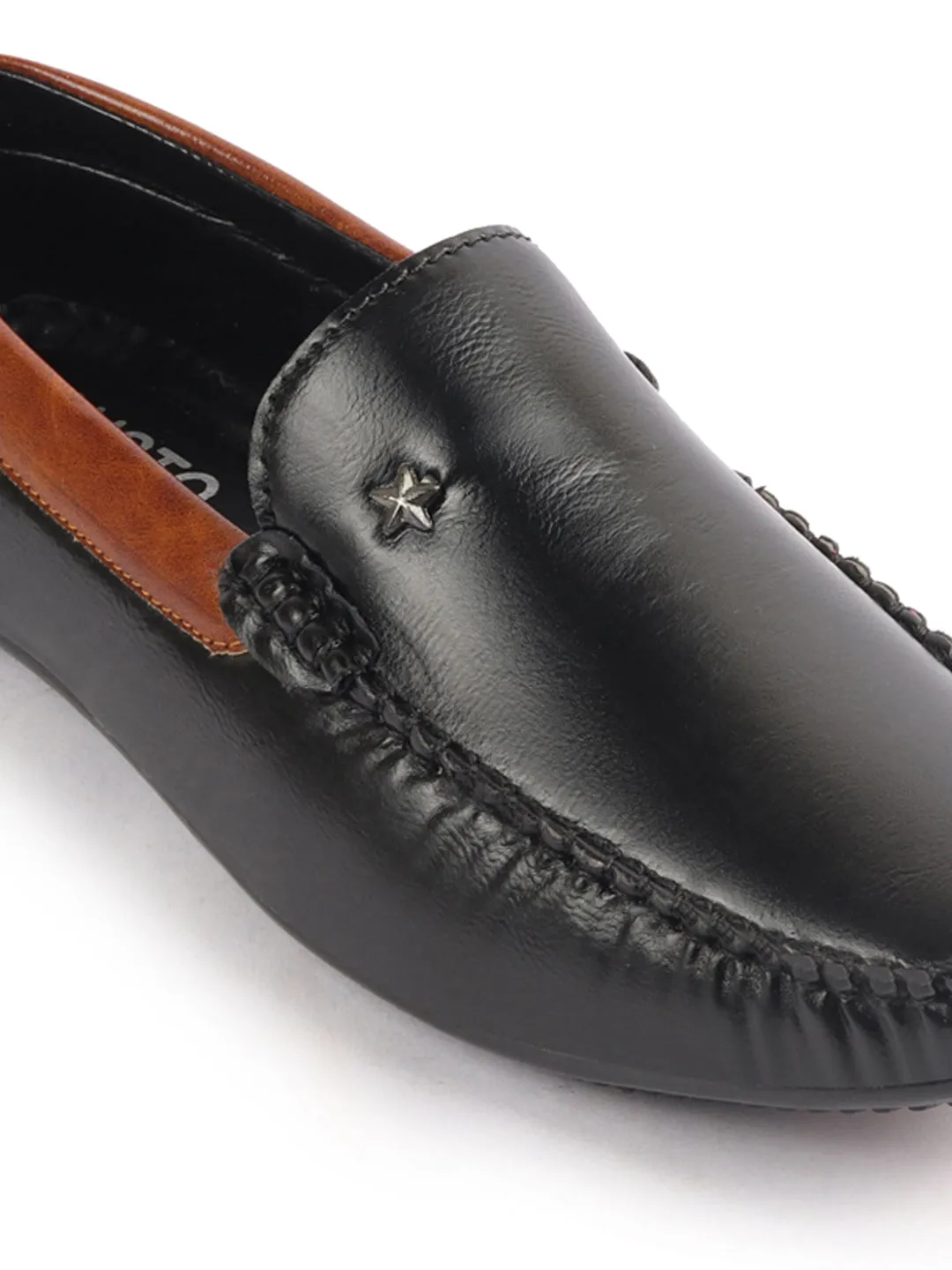 Men Black Casual Slip-On Loafers