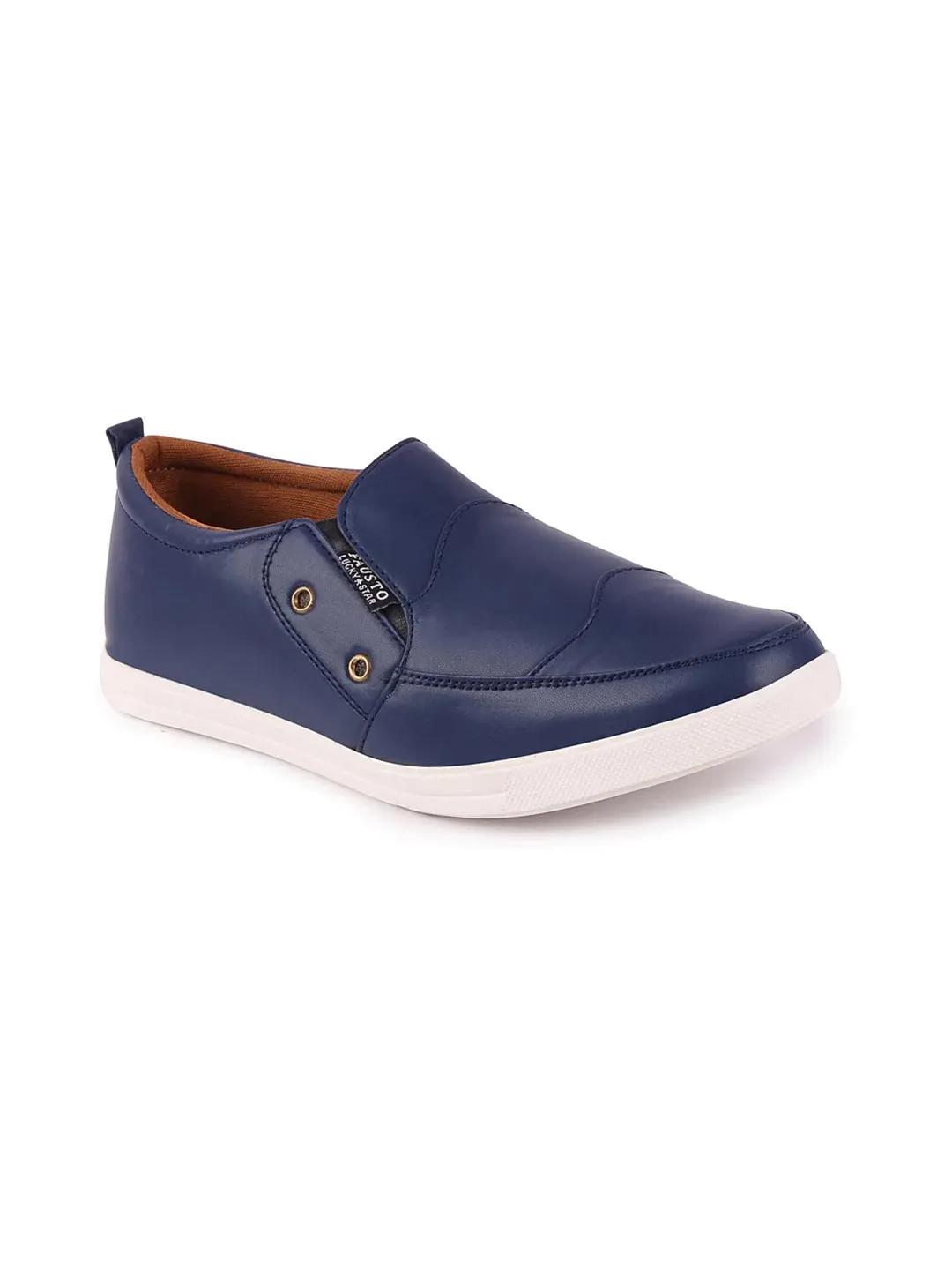 Men Blue Casual Slip-On Loafers