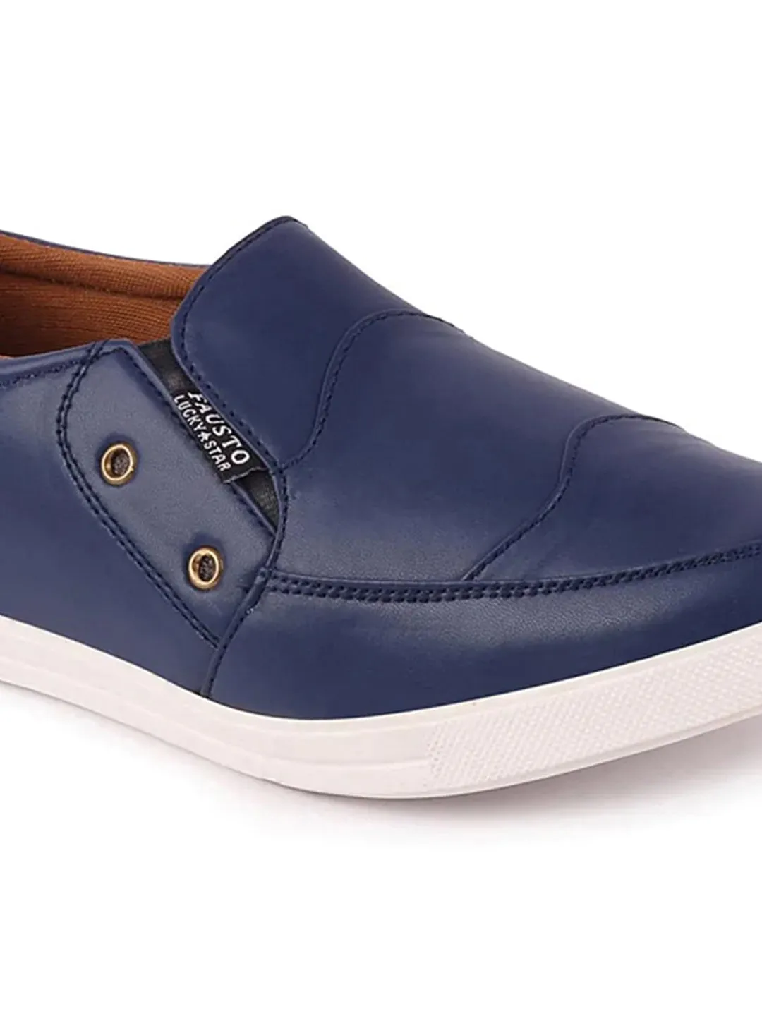 Men Blue Casual Slip-On Loafers