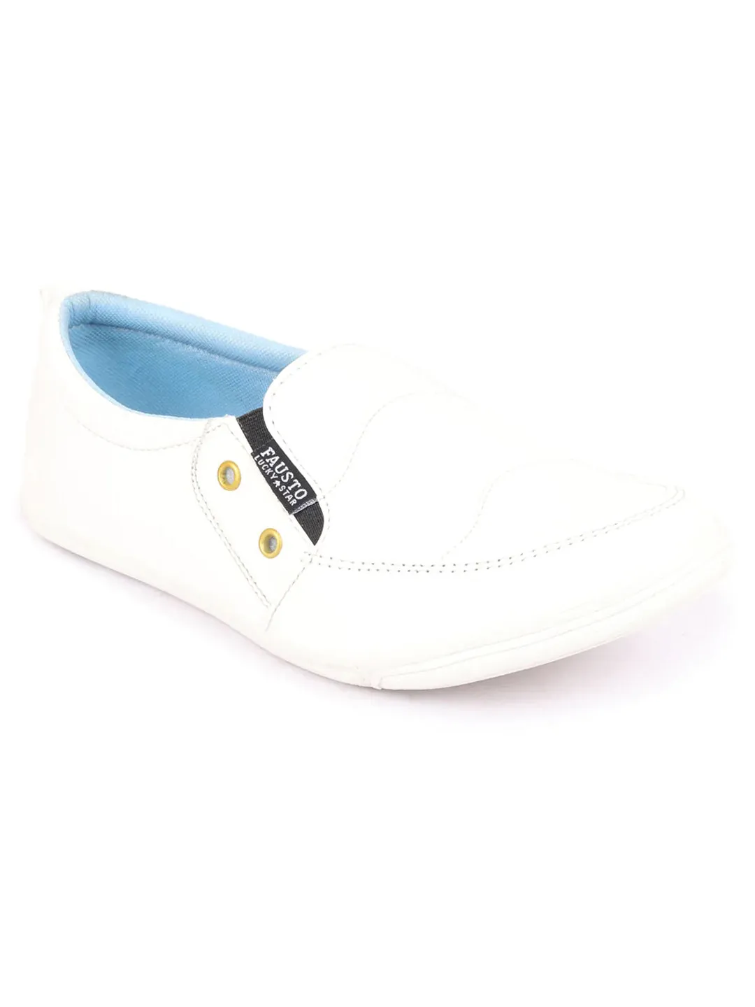 Men White Casual Slip-On Loafers