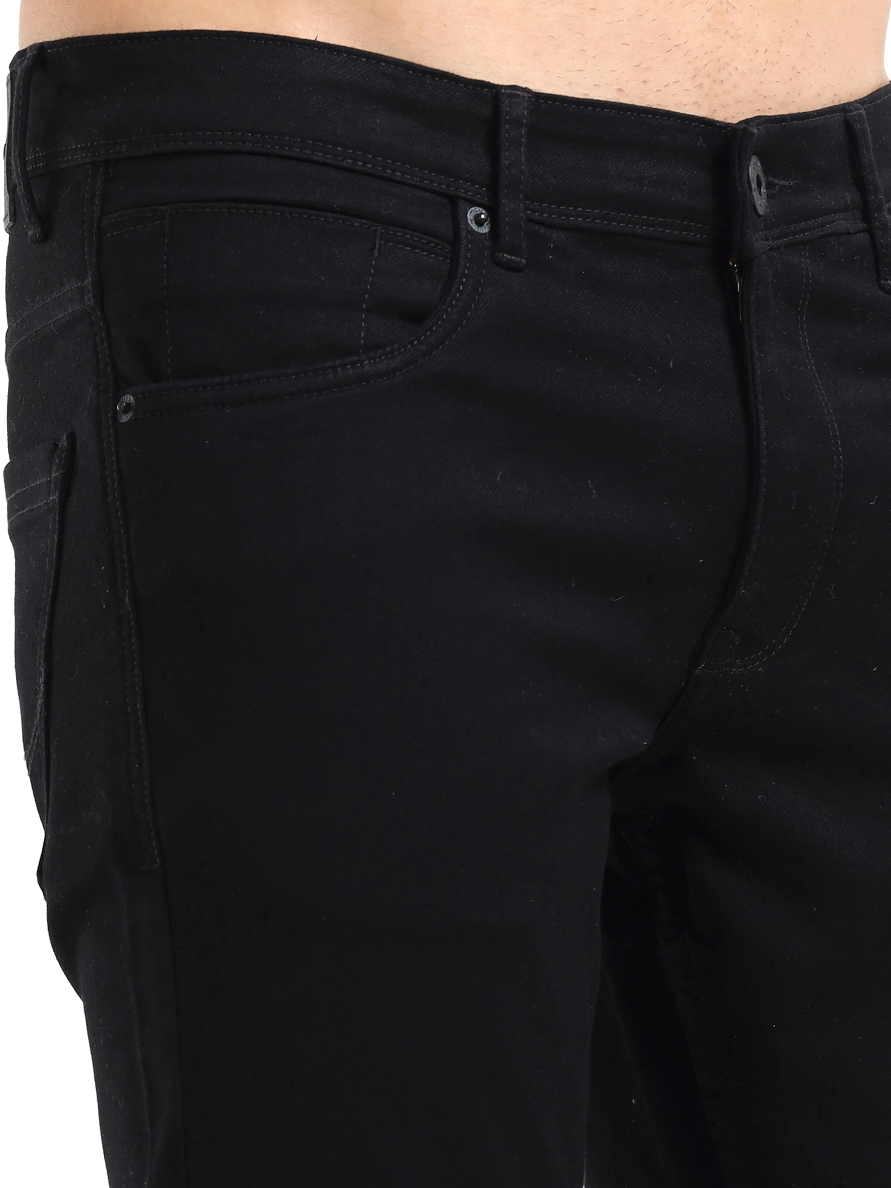 MEN'S BLACK SOLID SLIM FIT JEANS