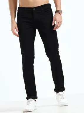 MEN'S BLACK SOLID SLIM FIT JEANS