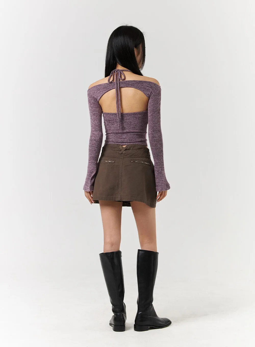 Mid-Chained Cozy Tank Top & Long Sleeve Bolero Shrug CD322