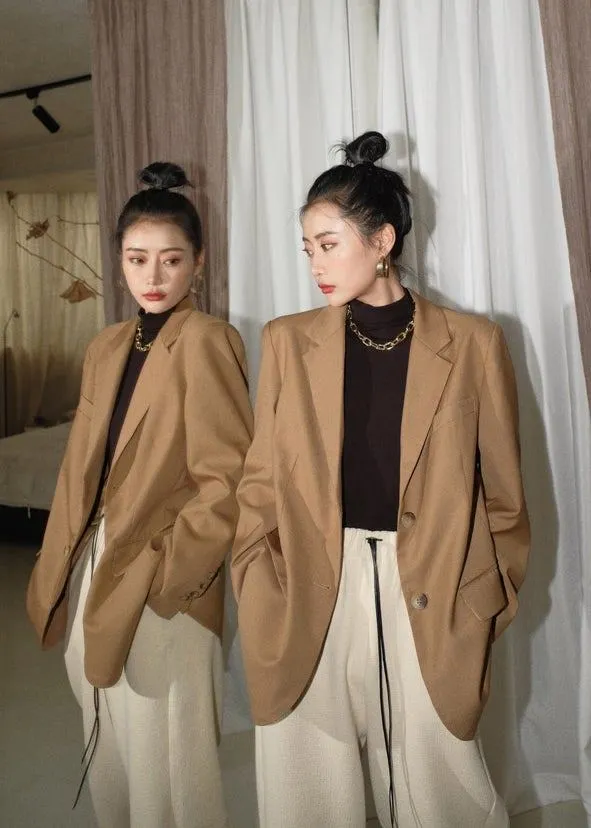 Mocha Foam casual blazer