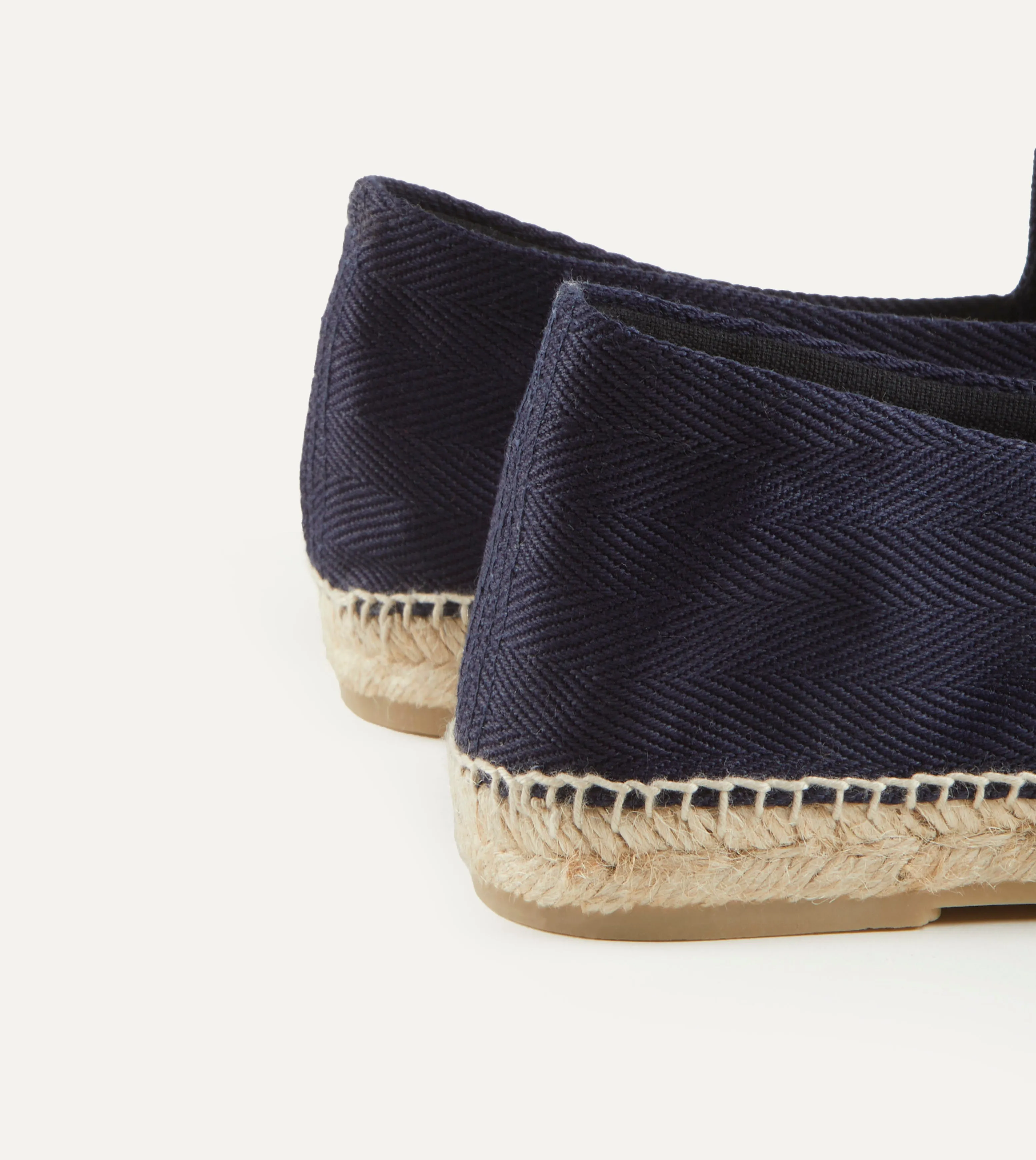 Navy Herringbone Cotton Espadrilles