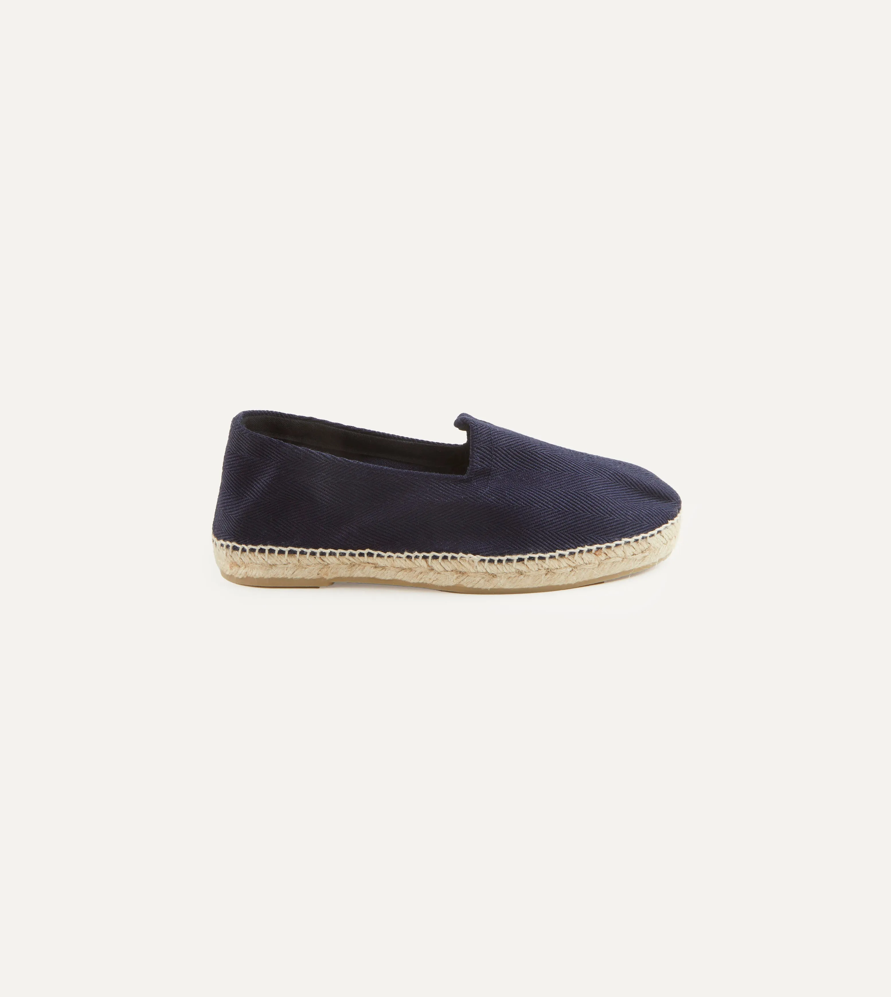 Navy Herringbone Cotton Espadrilles