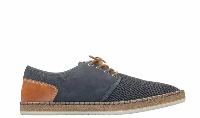 Pantofi casual, barbati, RIEKER, B5249-14 bleumarin, textil