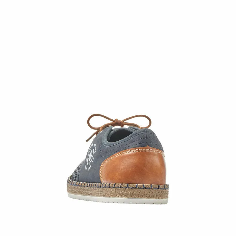 Pantofi casual, barbati, RIEKER, B5249-14 bleumarin, textil