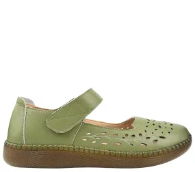 Womens Casual Shoes, STEPHANO 2822, Green, Genuine Leather