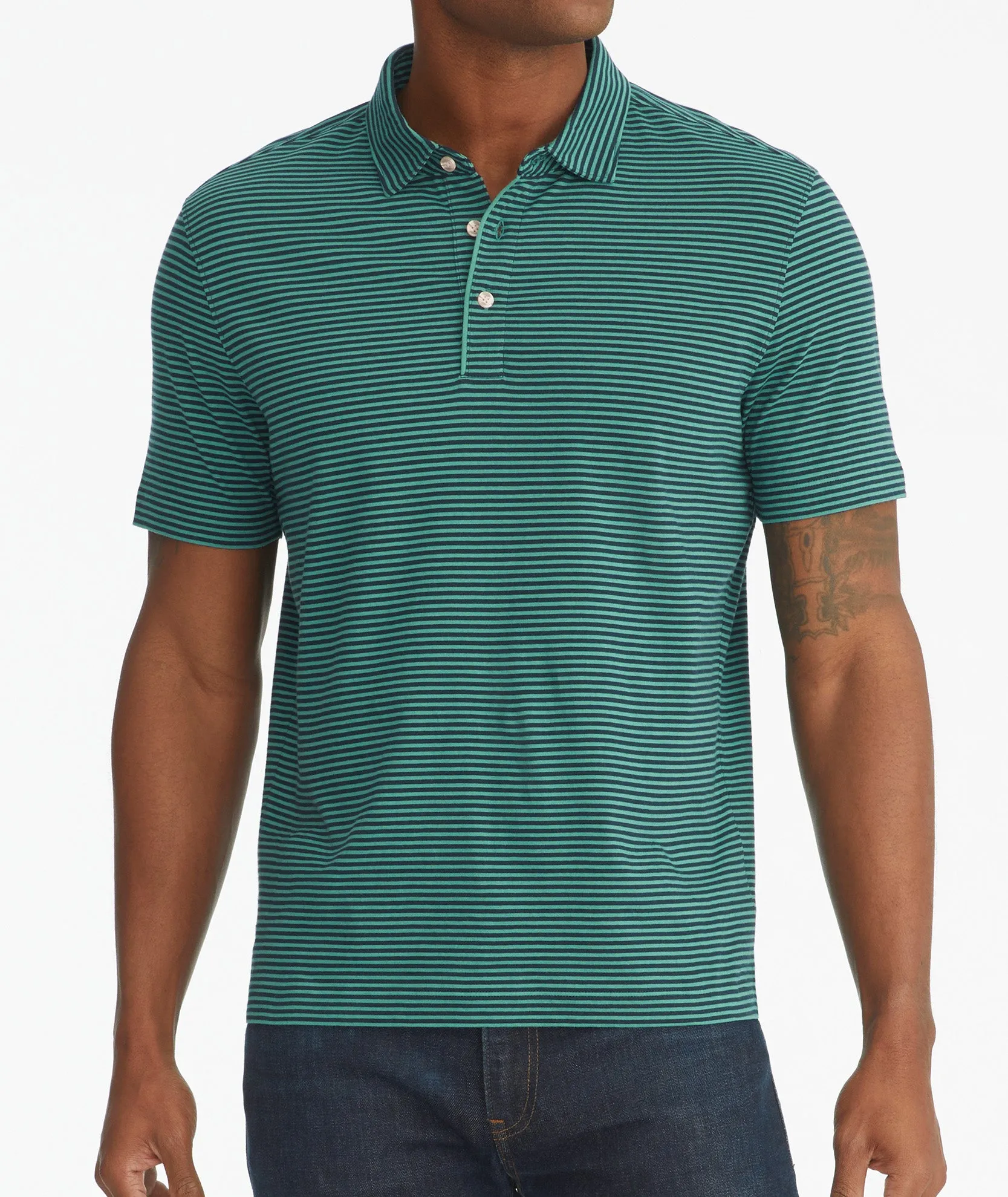 Pima Cotton Striped Polo