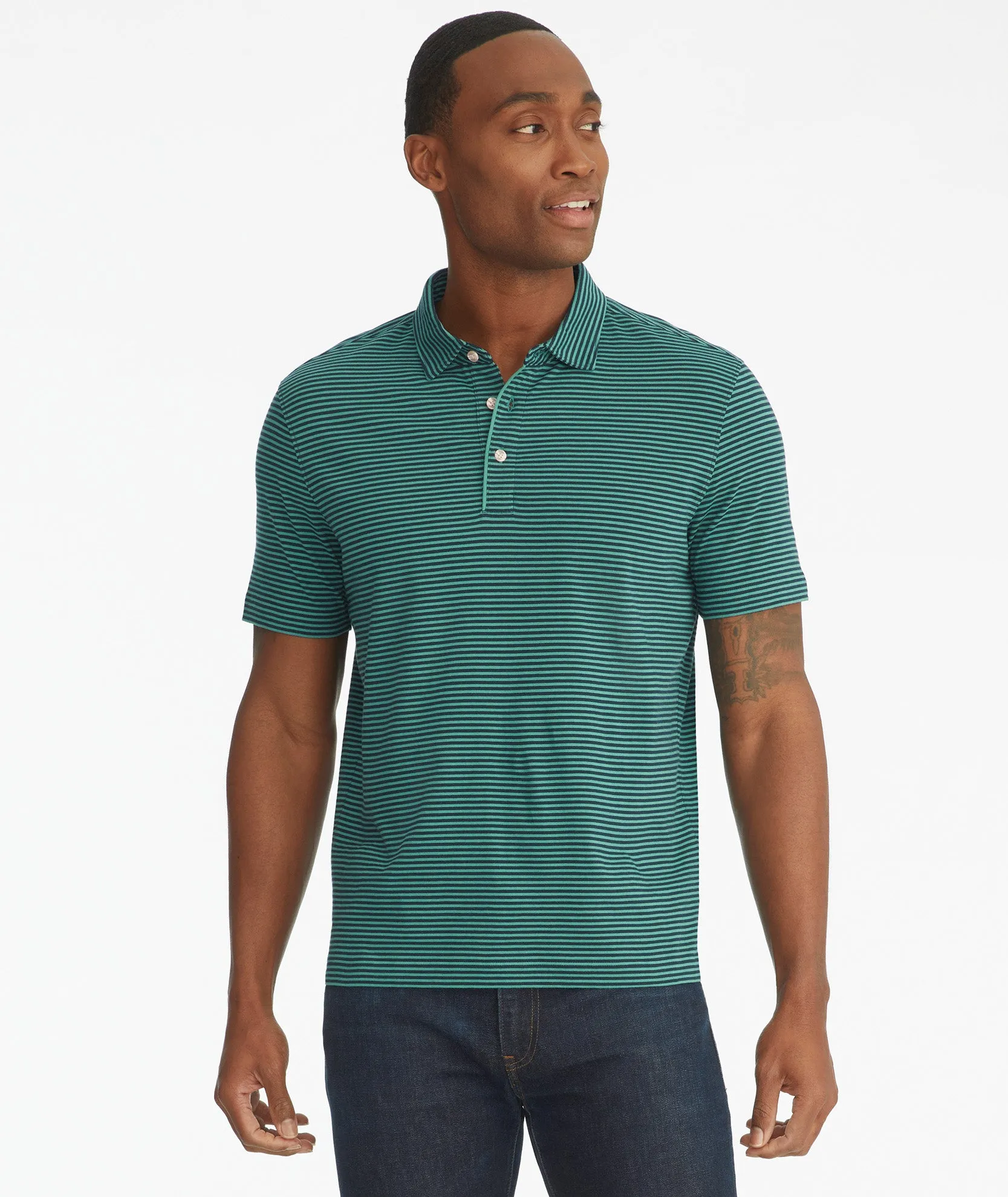 Pima Cotton Striped Polo