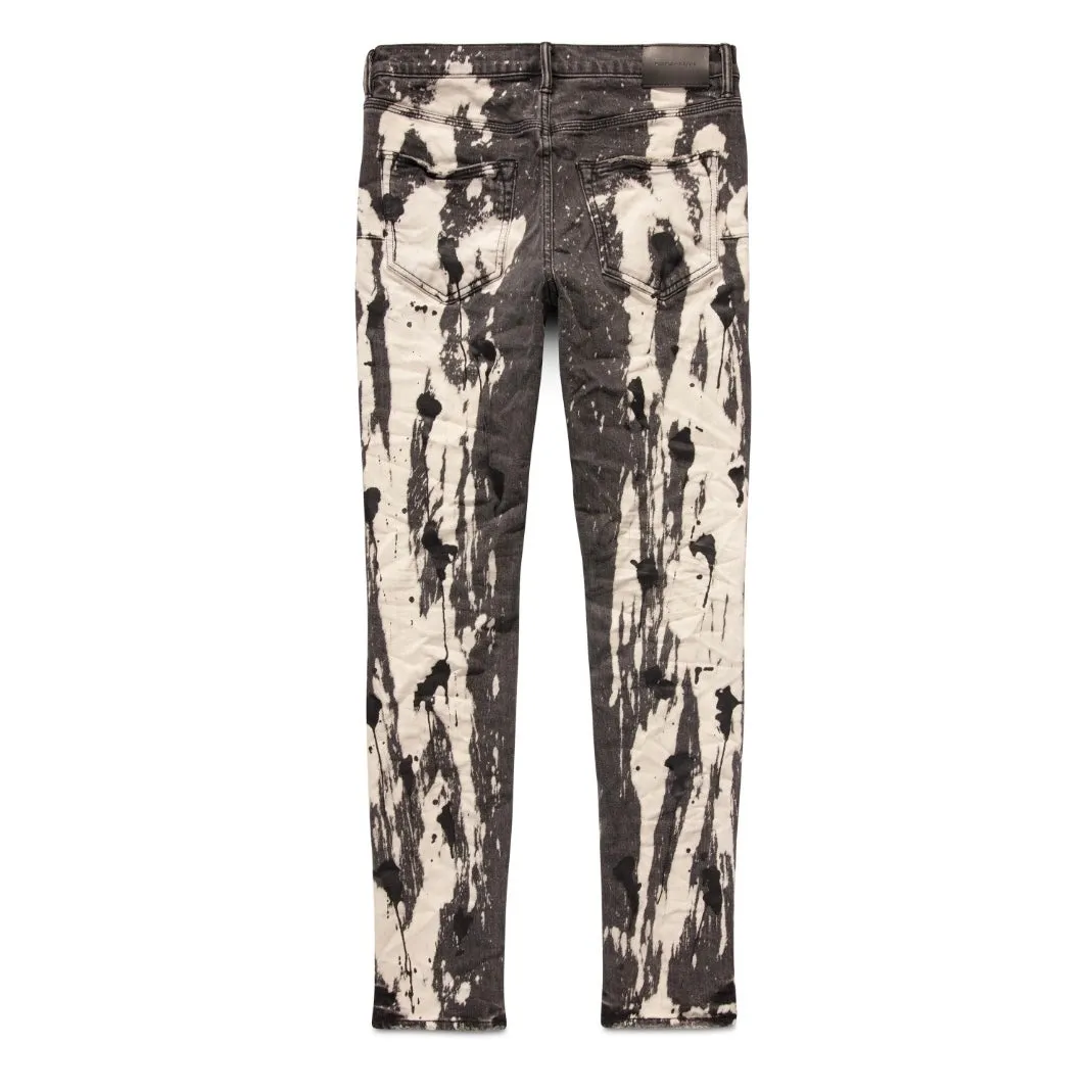 Purple Brand Black Spill Bleach Jeans