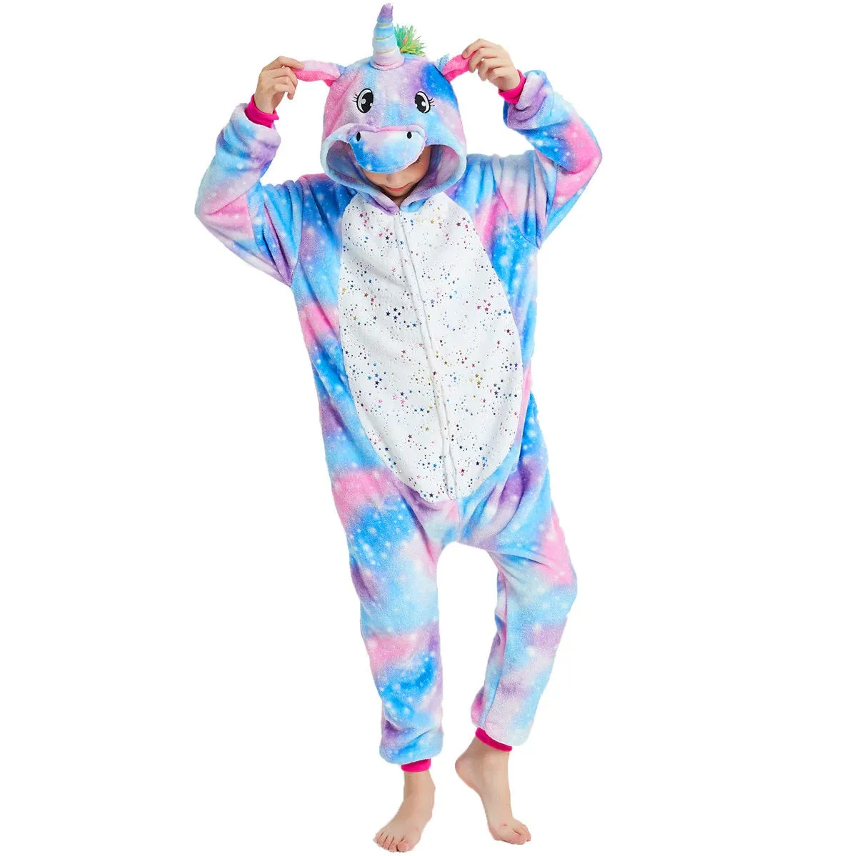 Purple Unicorn with Sparkling Stars Kids Onesie