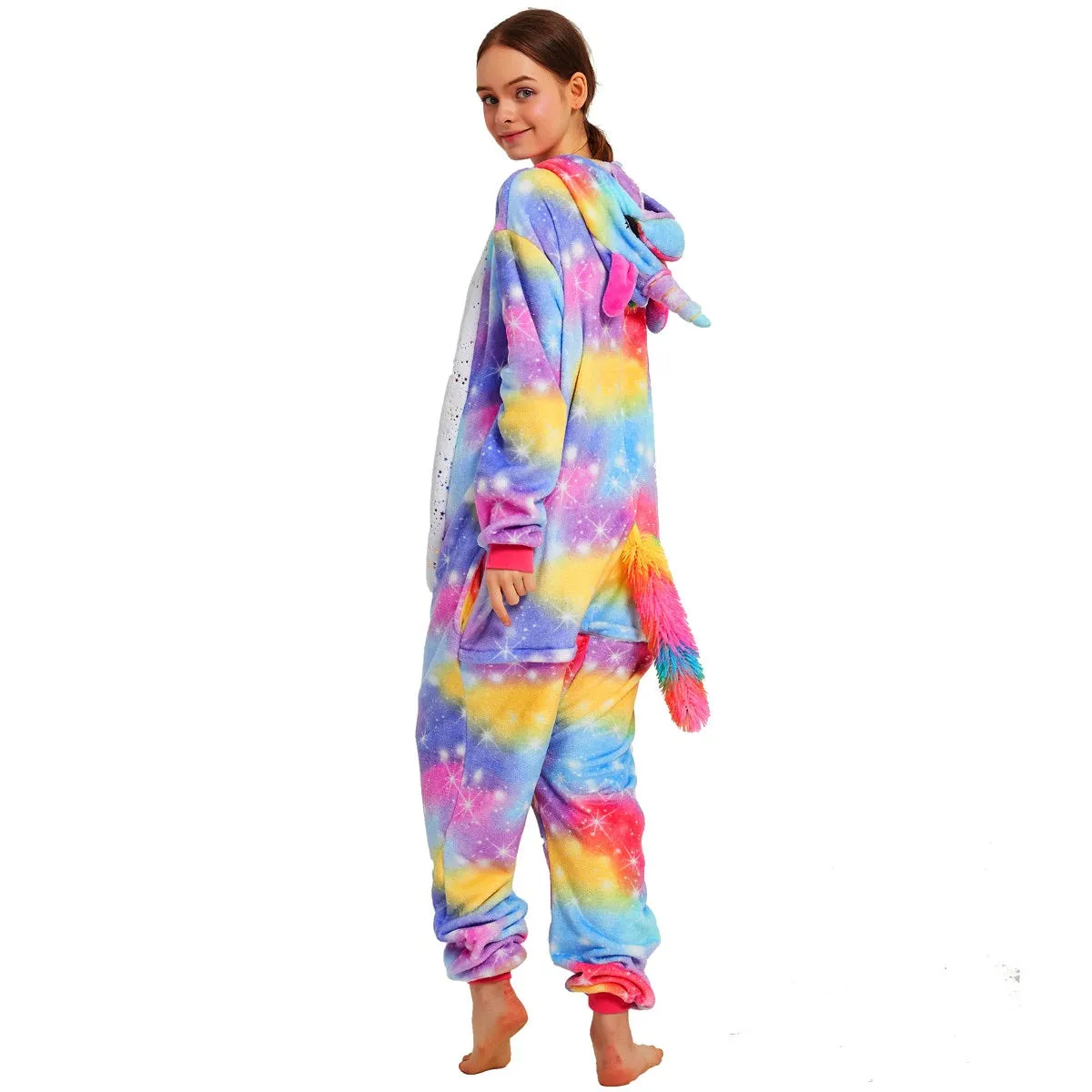 Purple-Yellow Unicorn with Sparkling Stars Adult Onesie