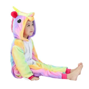 Rainbow Stripes Unicorn Baby Onesie