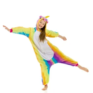 Rainbow-Stripes Unicorn Kids Onesie