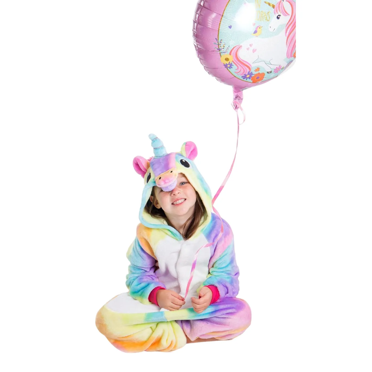 Rainbow-Stripes Unicorn Kids Onesie