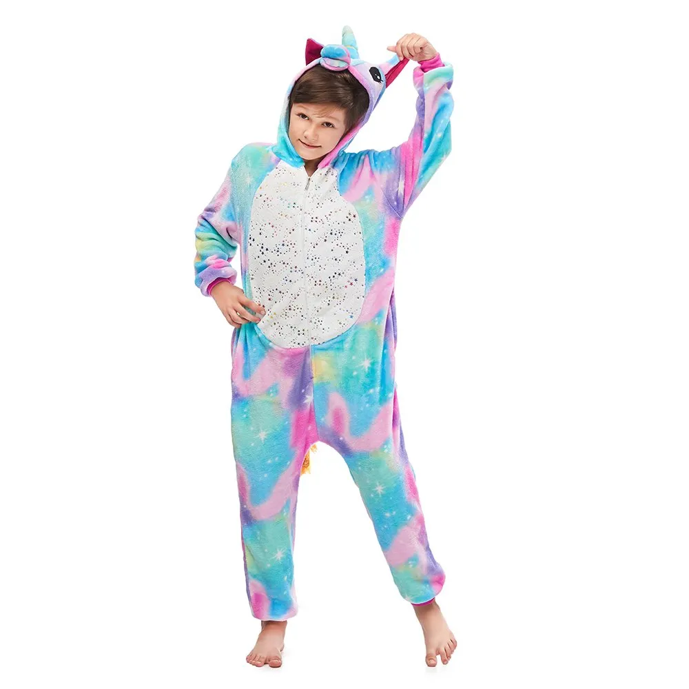 Rainbow Unicorn with Sparkling Stars Kids Onesie