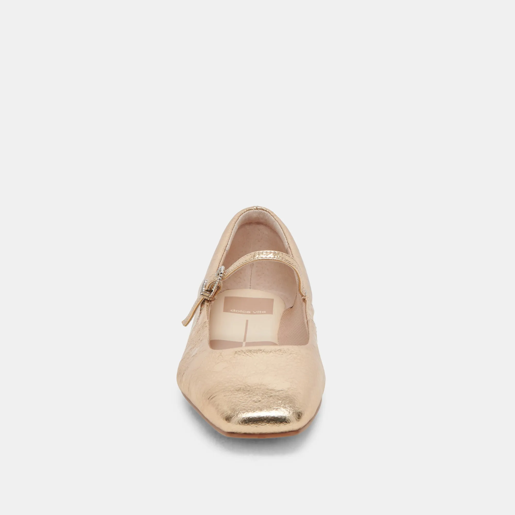 REYES BALLET FLATS GOLD DISTRESSED LEATHER