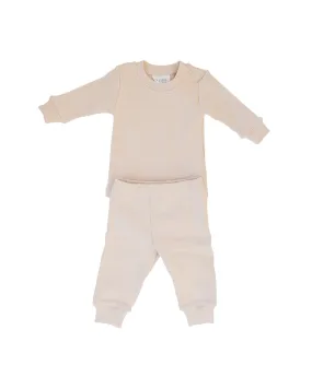 Ribbed Two-Piece Cozy Set – Cream