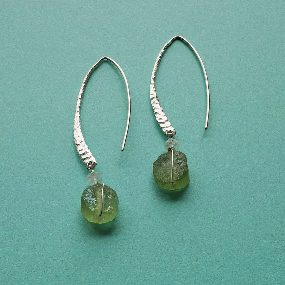 Salt and Sea - Distressed Roman Sea Glass Earrings