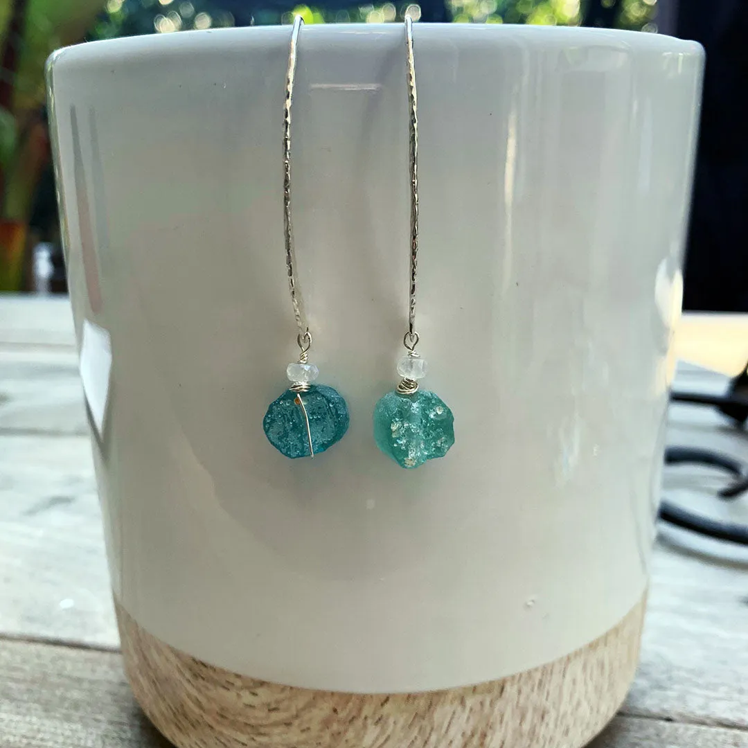 Salt and Sea - Distressed Roman Sea Glass Earrings