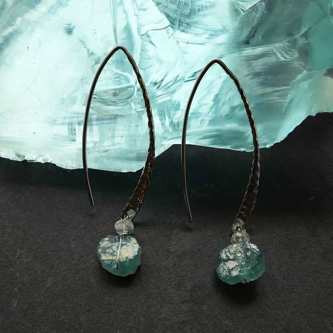 Salt and Sea - Distressed Roman Sea Glass Earrings