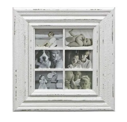 SPLASH - WHITE DISTRESSED WINDOW FRAME.